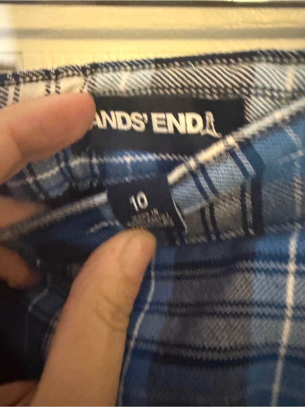 Lands' End Girls Blue Plaid Pleated Skort Size 10 Pockets School Tennis - Picture 2 of 6